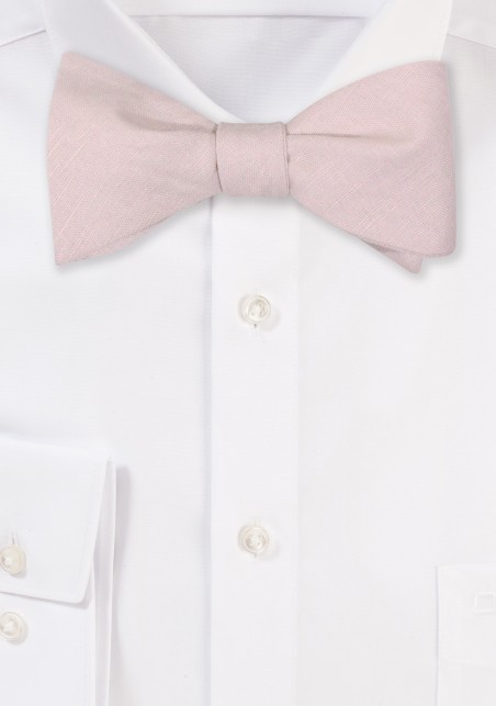 Almond Color Linen Bow Tie Self-Tie