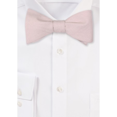 Almond Color Linen Bow Tie Self-Tie