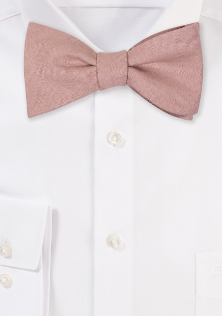 Sand Colored Linen Bowtie Self-Tie