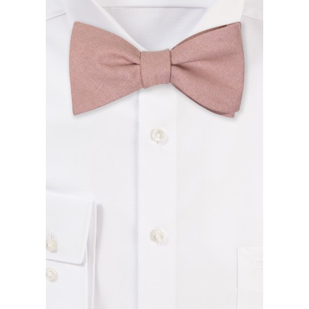Sand Colored Linen Bowtie Self-Tie