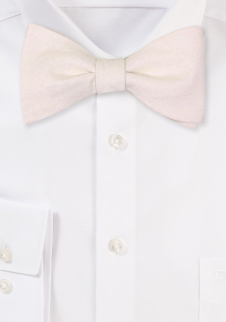 Self Tied Mens Bowtie in White Alabaster Color