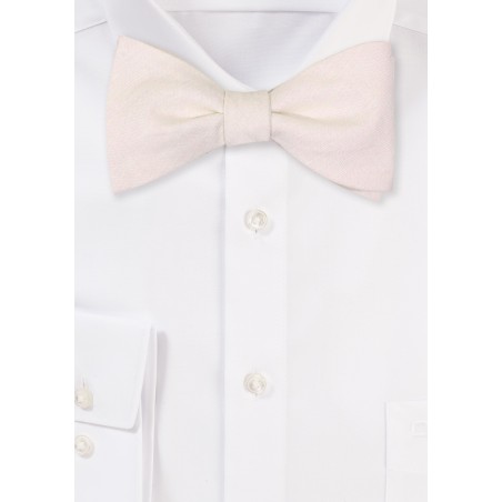 Self Tied Mens Bowtie in White Alabaster Color