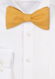 Butterscotch Golden Linen Bowtie in Self-tie Bow Tie Style