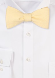 Lemon Sorbet Yellow Linen Bowtie in Self Tie Bow Tie Style