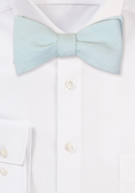 Agave Colored Self Tied Mens Bowtie in Linen