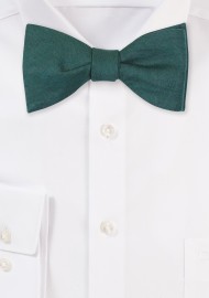 Emerald Green Self Tie Bow Tie in Matte Linen