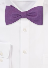 Plum Linen Bowtie in Self Tie