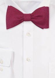 Wine Red Linen Bowtie in Self Tie