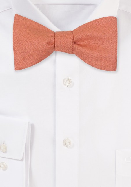Bronzer Colored Linen Bowtie in Self Tie