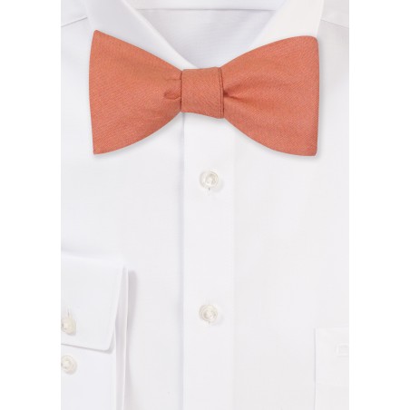 Bronzer Colored Linen Bowtie in Self Tie