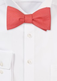 Sienna Orange Brown Linen Bow Tie in Self Tie