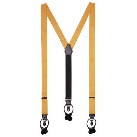 Mens Linen Suspenders in Butterscotch Yellow