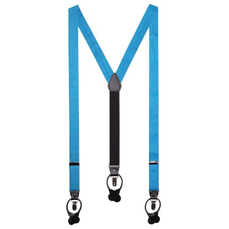 Wedding Linen Suspenders in Teal
