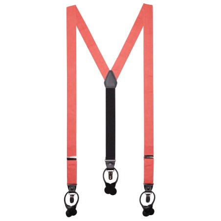 Mens Linen Suspenders in Sienna Orange