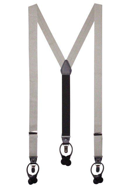Wedding Linen Suspenders in Moss