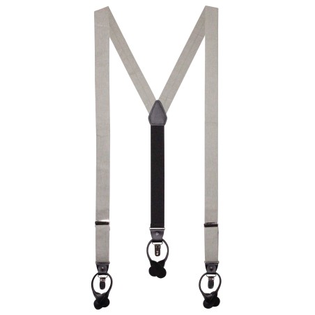 Wedding Linen Suspenders in Moss