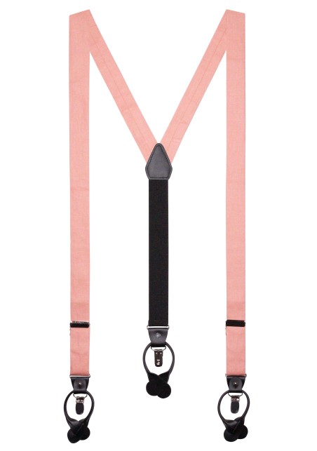 Wedding Linen Suspenders in Champagne Rose