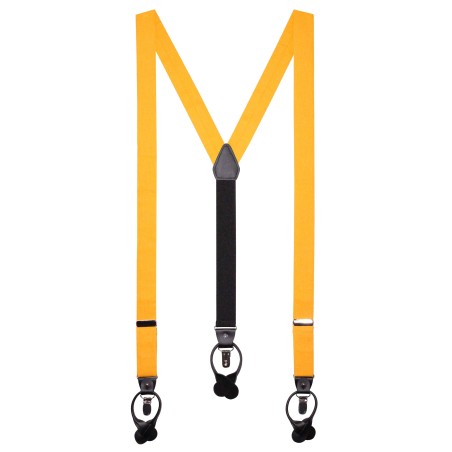 Mens Linen Suspenders in Marigold