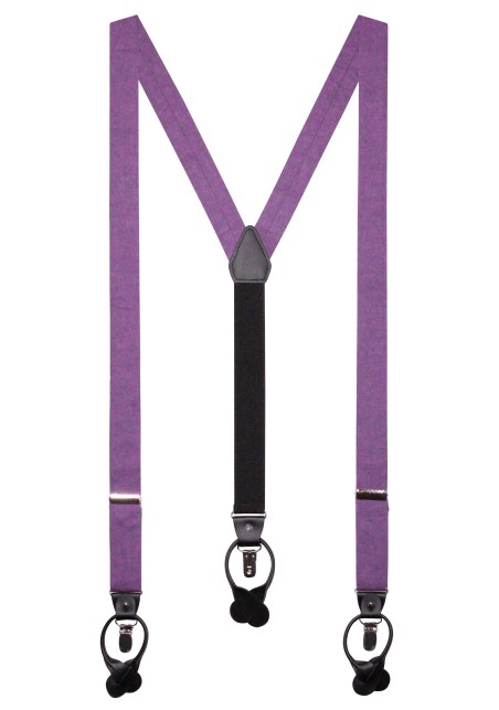 Mens Linen Suspenders in Plum