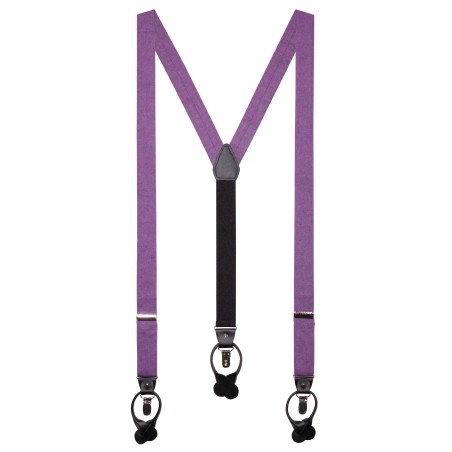 Mens Linen Suspenders in Plum