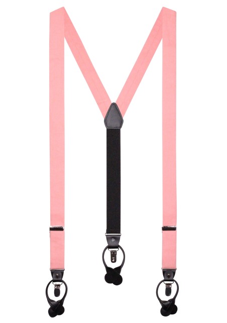 Linen Dress Suspenders in Rosette Pink