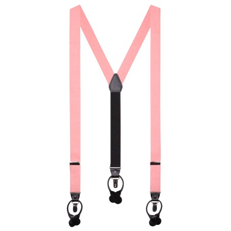 Linen Dress Suspenders in Rosette Pink