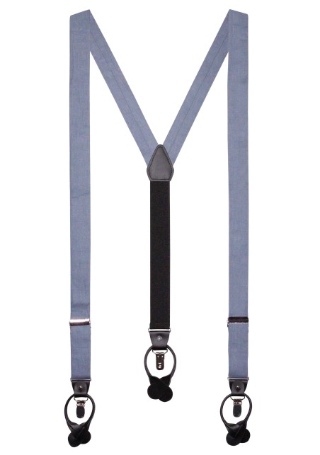 Dusty Blue Wedding Suspenders in Linen