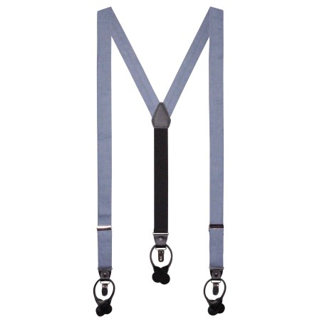 Dusty Blue Wedding Suspenders in Linen
