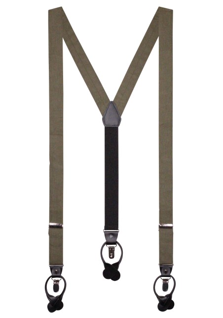 Wedding Linen Suspenders in Martini Olive