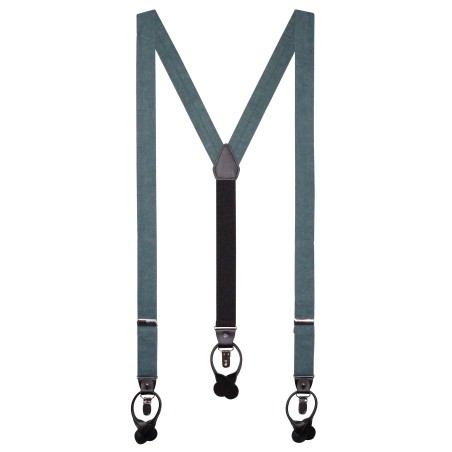 Wedding Linen Suspenders in Eucalyptus