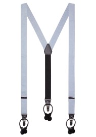 Wedding Linen Suspenders in Moody Blue