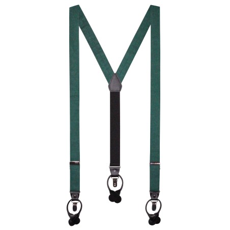 Mens Linen Suspenders in Emerald