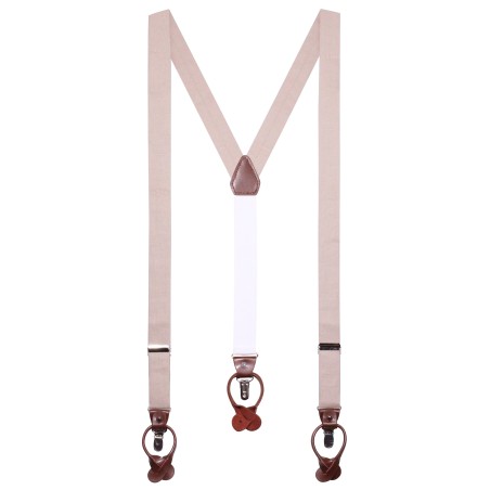 Wedding Linen Suspenders in Almond