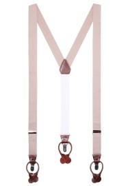 Wedding Linen Suspenders in Almond