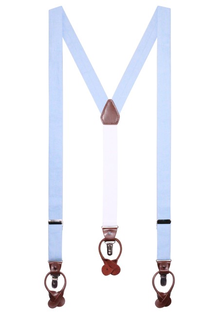 Wedding Linen Suspenders in Sky Blue