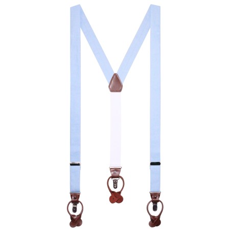 Wedding Linen Suspenders in Sky Blue
