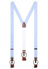 Wedding Linen Suspenders in Sky Blue