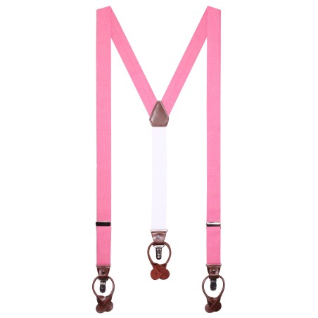 Wedding Linen Suspenders in Bon Bon Pink