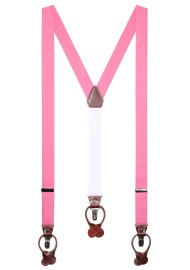 Wedding Linen Suspenders in Bon Bon Pink