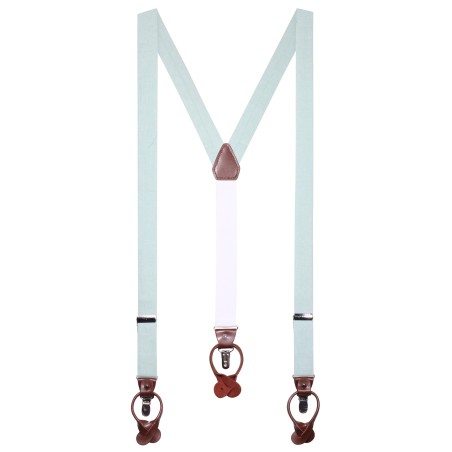 Mens Linen Suspenders in Agave