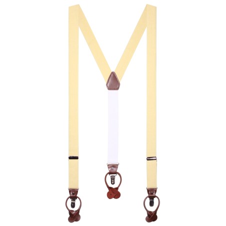 Mens Linen Suspenders in Lemon Sorbet