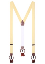 Mens Linen Suspenders in Lemon Sorbet