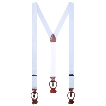 Wedding Linen Suspenders in Mist Blue