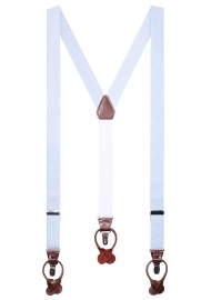 Wedding Linen Suspenders in Mist Blue