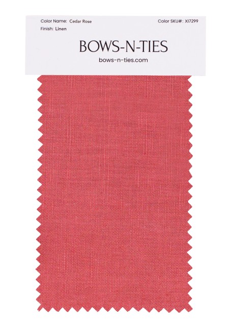 100% Linen Fabric Swatch in Cedar Rose