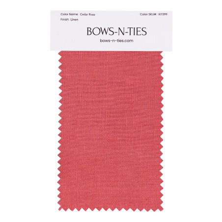 100% Linen Fabric Swatch in Cedar Rose