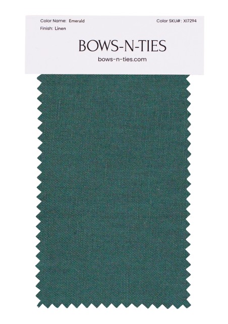 100% Linen Fabric Swatch in Emerald