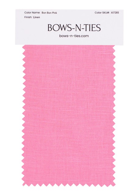 100% Linen Fabric Swatch in Bon Bon Pink