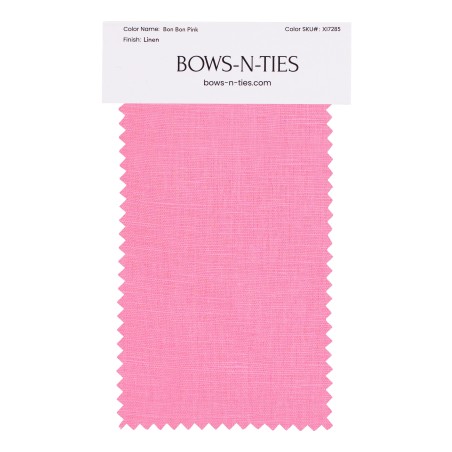 100% Linen Fabric Swatch in Bon Bon Pink