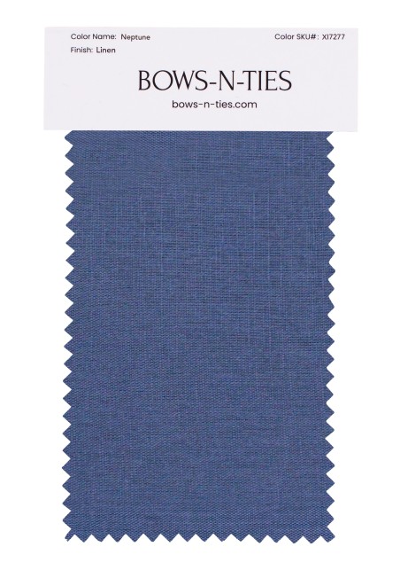 100% Linen Fabric Swatch in Neptune Blue